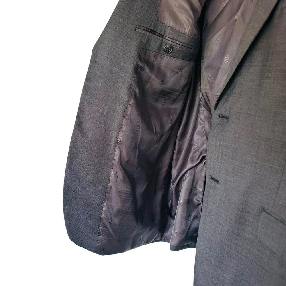 John Varvatos USA 44R Charcoal Gray Wool Blend Sport Coat Blazer 2 Button Vented